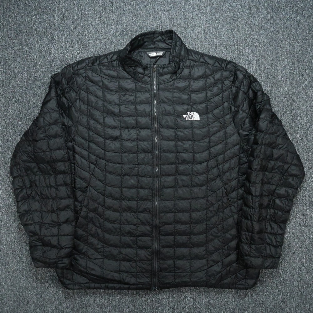 The North Face Jacket Mens XXL Black Thermoball Full Zip Pockets Puffer 2XL